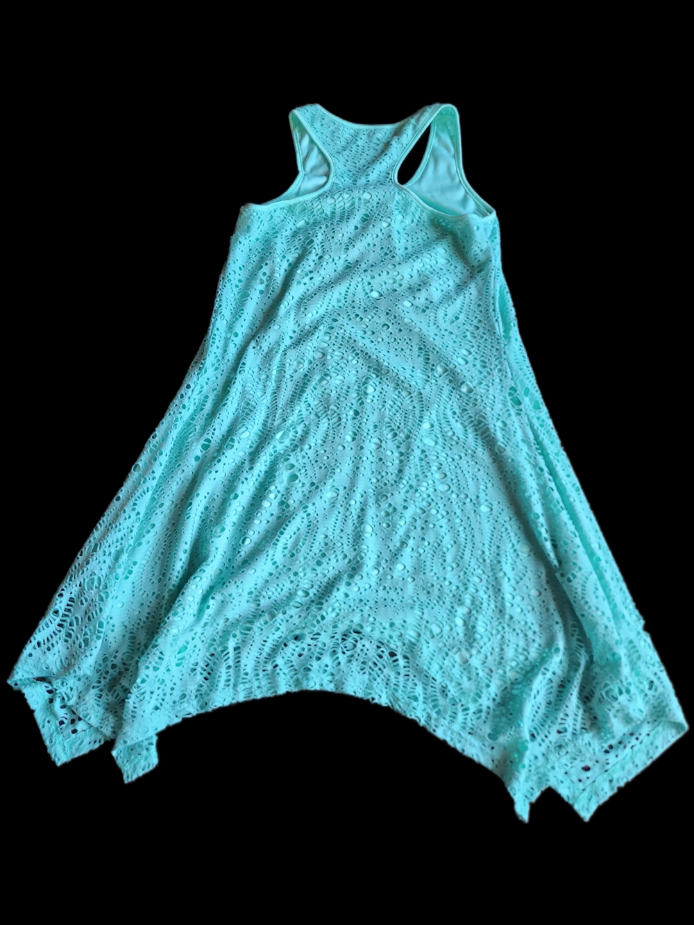 Women’s Aqua Lace Midi Dress - Sleeveless Racerback